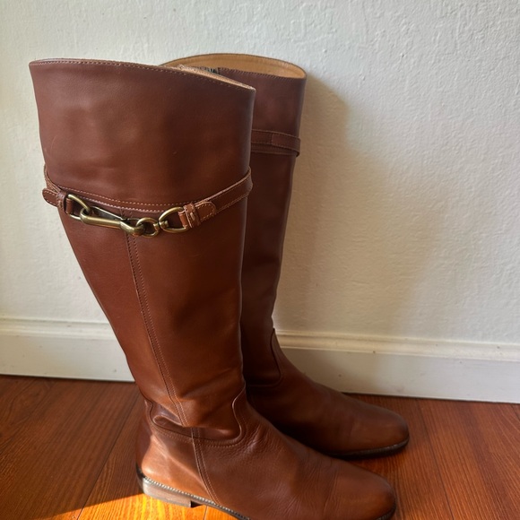 Coach Brown Over the Knee Leather Boots - Picture 2 of 12